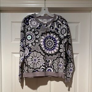 Vera Bradley Women's Floral Sweater - Purple and Gray